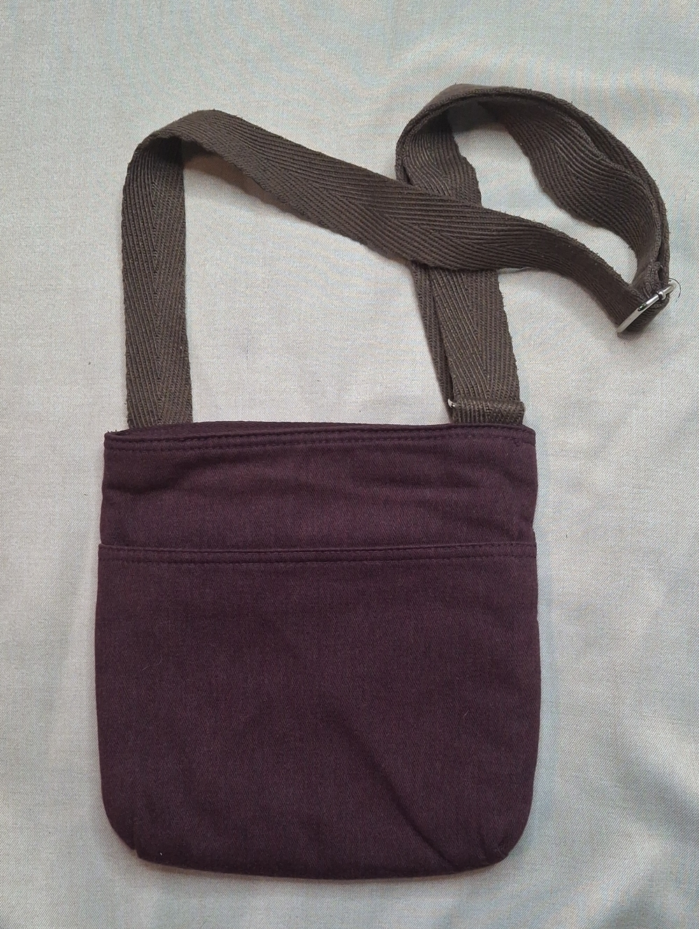 thirty-one Plum Crossbody Messenger Bag with Brown Strap